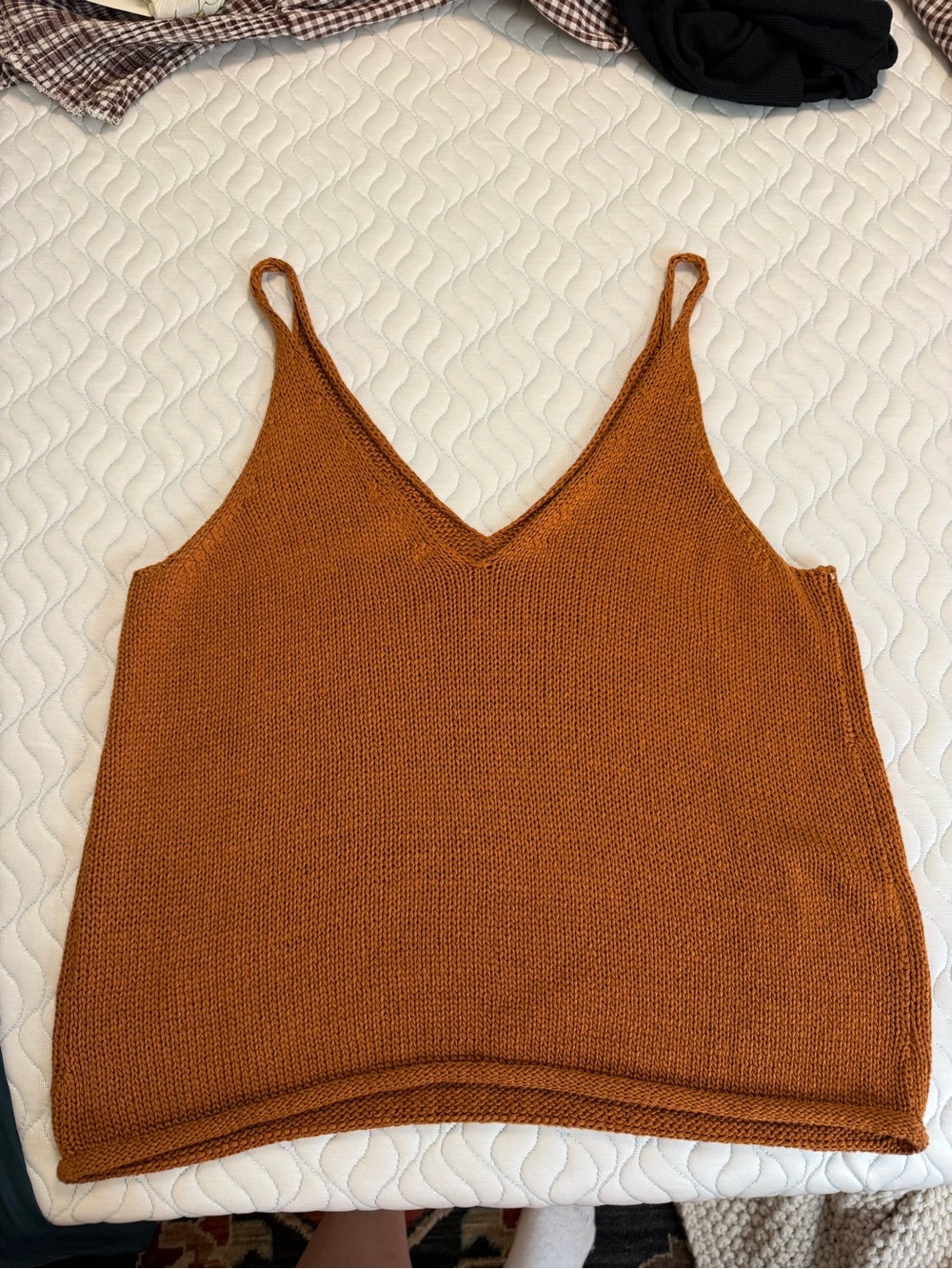 H&M Rust V-Neck Knit Tank Top